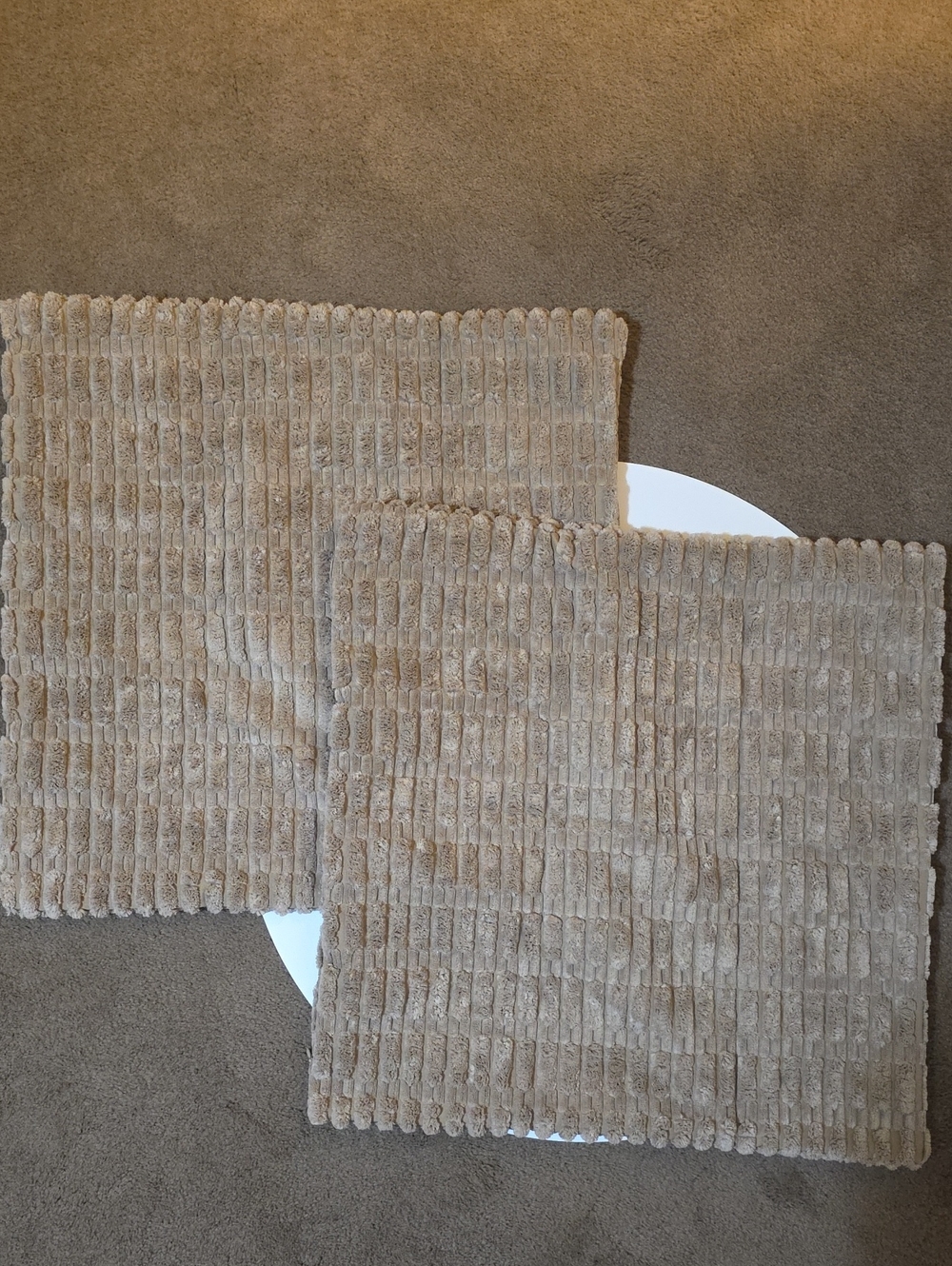 Soft Ribbed Accent Pillow Cover in Beige